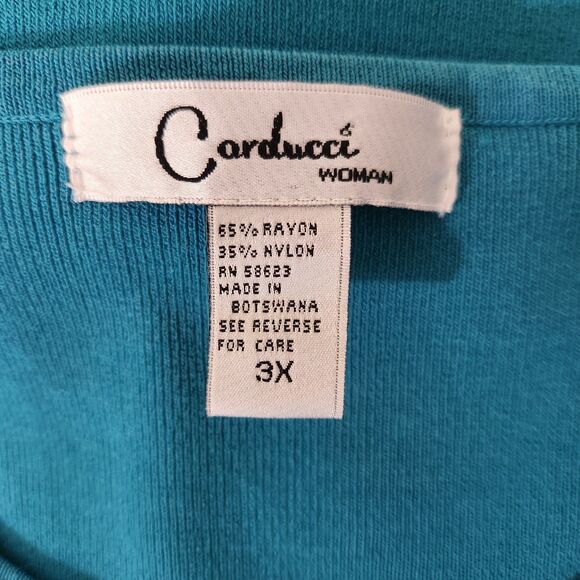 Carducci Women's Top Size 3X Blue Teal Classic Knit Sequin Detail Vintage EUC - Picture 4 of 6